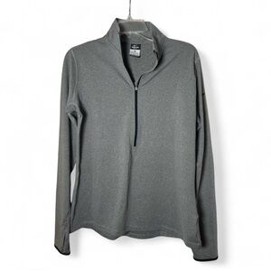 Nike Pro Dri Fit Quarter Zip Gray Long Sleeve Athletic Pullover Women's Size XL